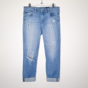 AG Adriano Goldschmied Stevie Destroyed Slim Straight Ankle Jeans 29R